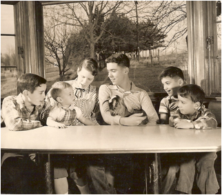 With Siblings and Goat. Circa1956. Fred Knoop